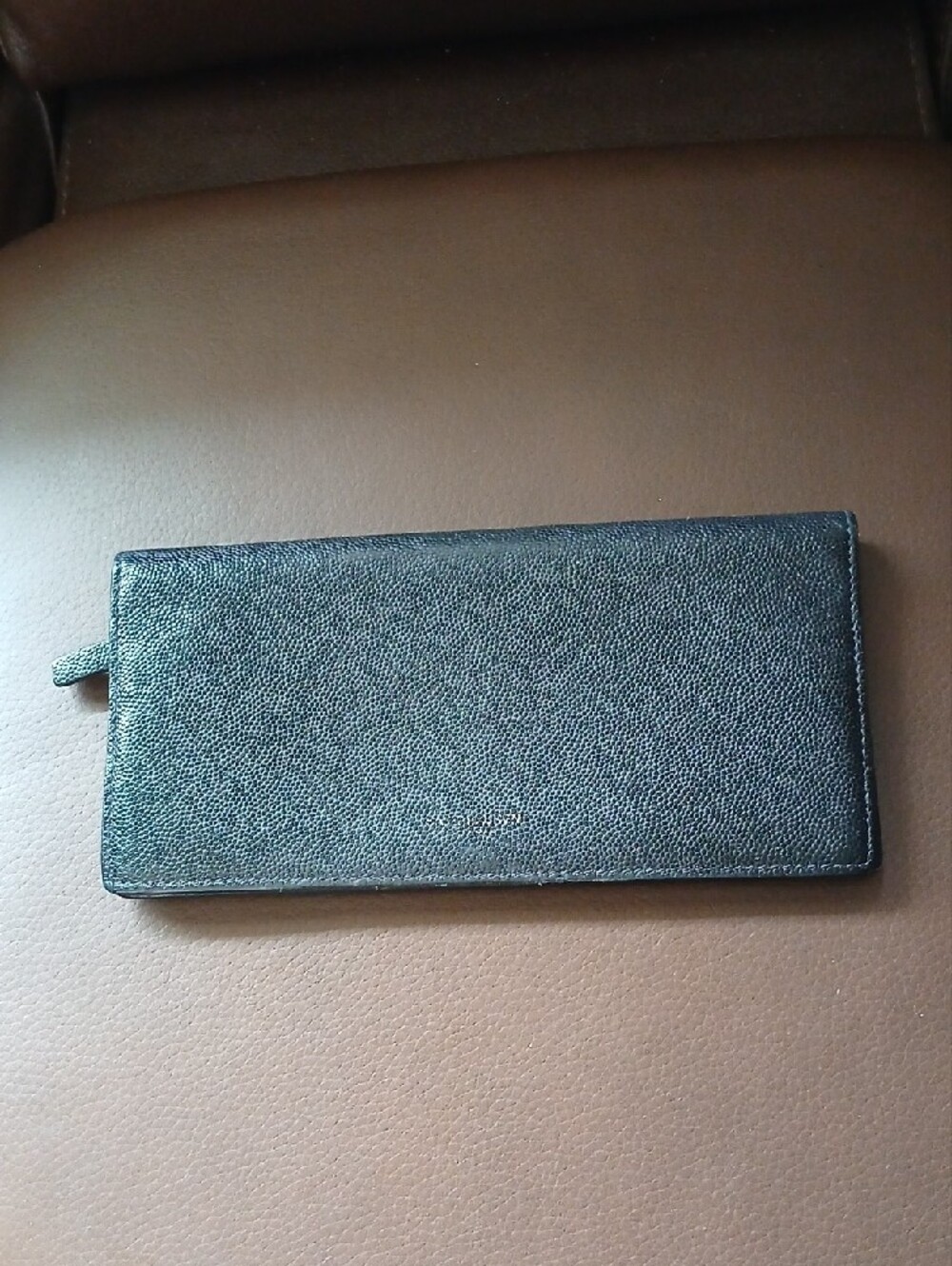 Classic Black Leather Long Wallet - Women's